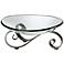 Iron Scroll Stand with Oval Glass Bowl