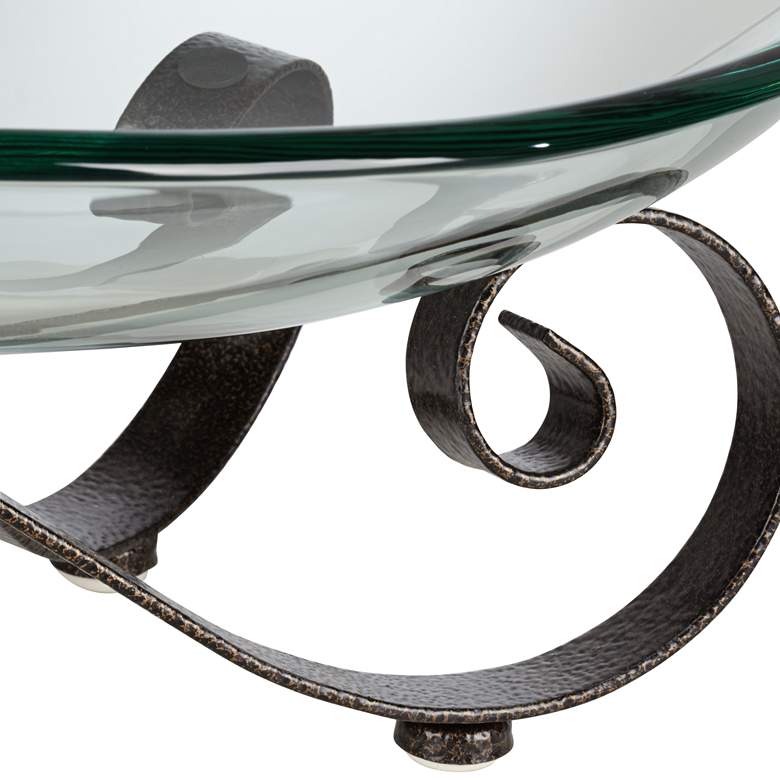 Image 4 Iron Scroll Stand with Oval Glass Bowl more views