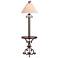 Iron Scroll Wooden Tray Floor Lamp