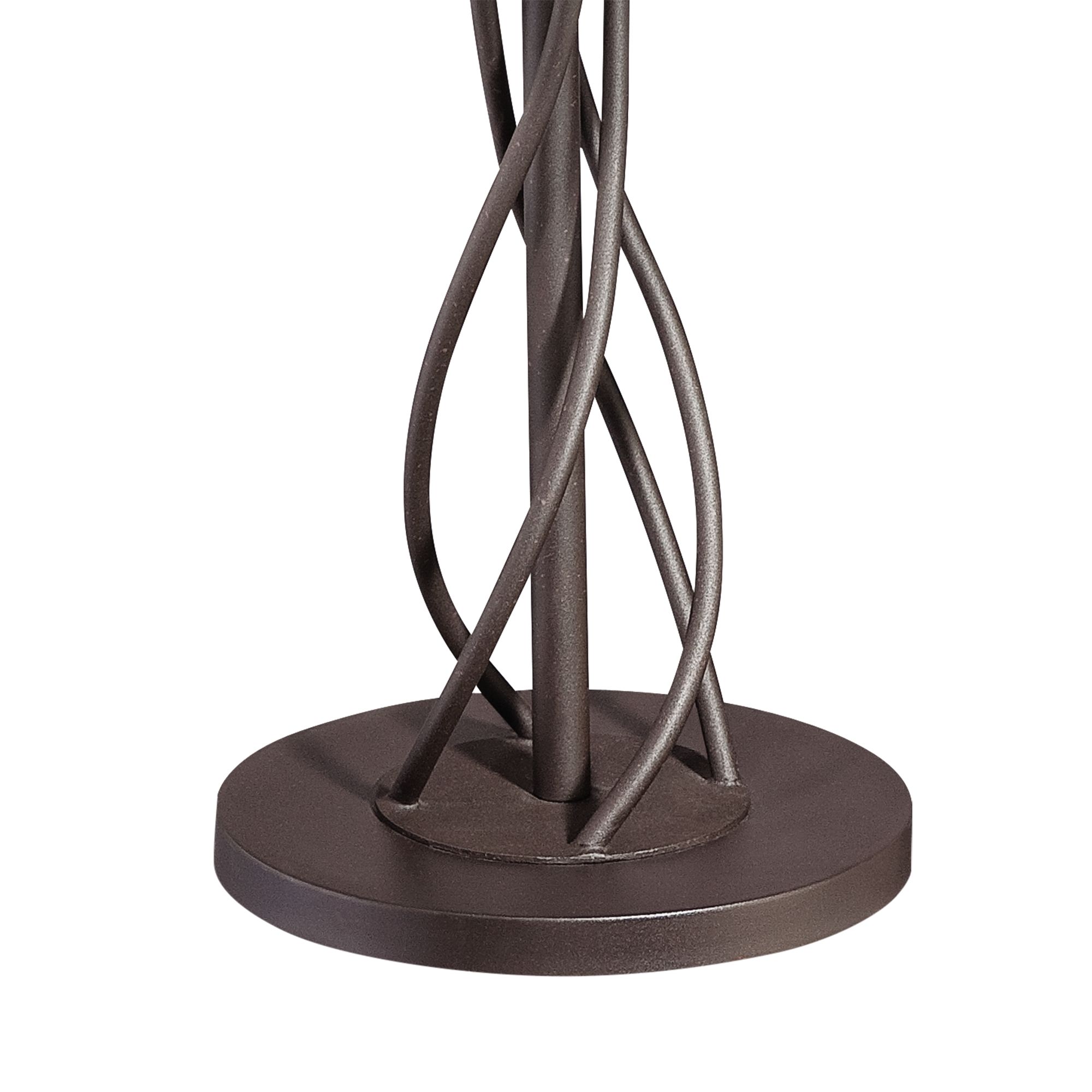 iron twist base wood tray table floor lamp