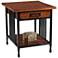 Ironcraft 24" Wide Metal and Mission Oak Drawer End Table