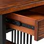 3_Ironcraft 24" Wide Metal and Mission Oak Drawer End Table more views