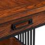 4_Ironcraft 24" Wide Metal and Mission Oak Drawer End Table more views