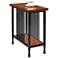 Ironcraft 24" Wide Metal and Oak Top Narrow Chairside Table