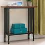 Ironcraft 30" Wide Metal and Mission Oak Top Hall Stand