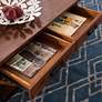 Ironcraft 46" Wide Metal and Oak Top 2-Drawer Coffee Table