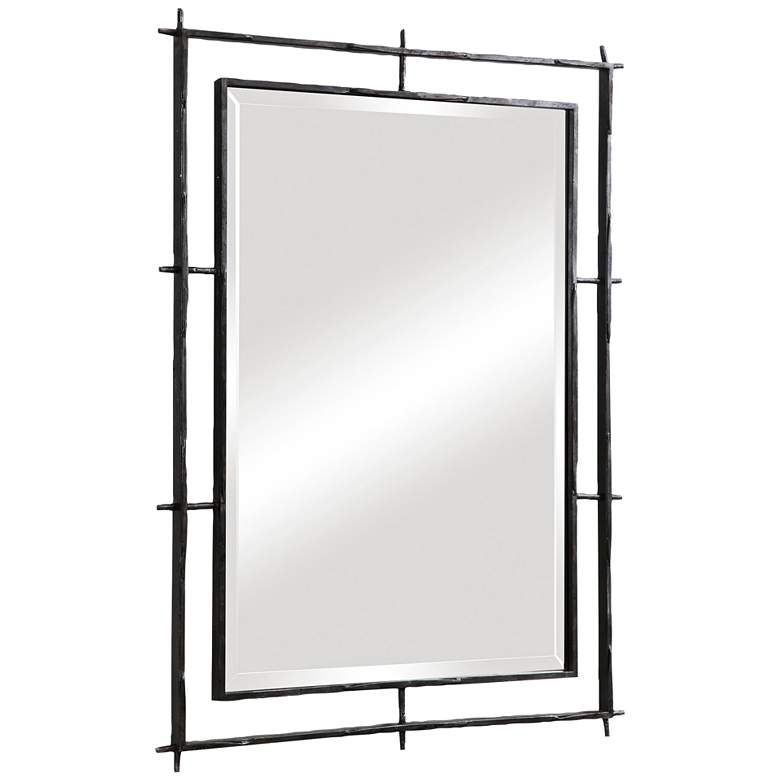 Image 2 Ironworks Ebony 40 inch x 30 inch Iron Frame Handcrafted Wall Mirror