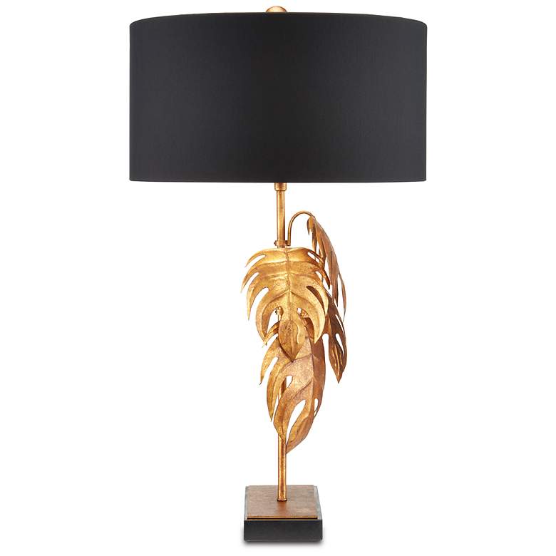 Image 5 Irvin Golden Vintage Iron Monstera Leaves Table Lamp more views