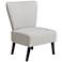 Irvin Light Beige Fabric Channeled Back Accent Chair