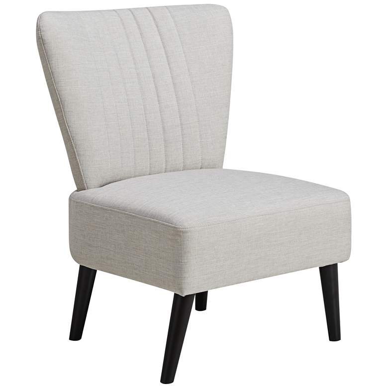 Image 1 Irvin Light Beige Fabric Channeled Back Accent Chair