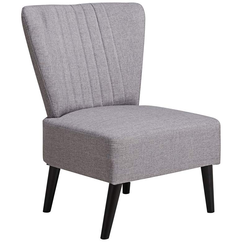 Image 1 Irvin Light Gray Fabric Channeled Back Accent Chair