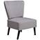 Irvin Light Gray Fabric Channeled Back Accent Chair