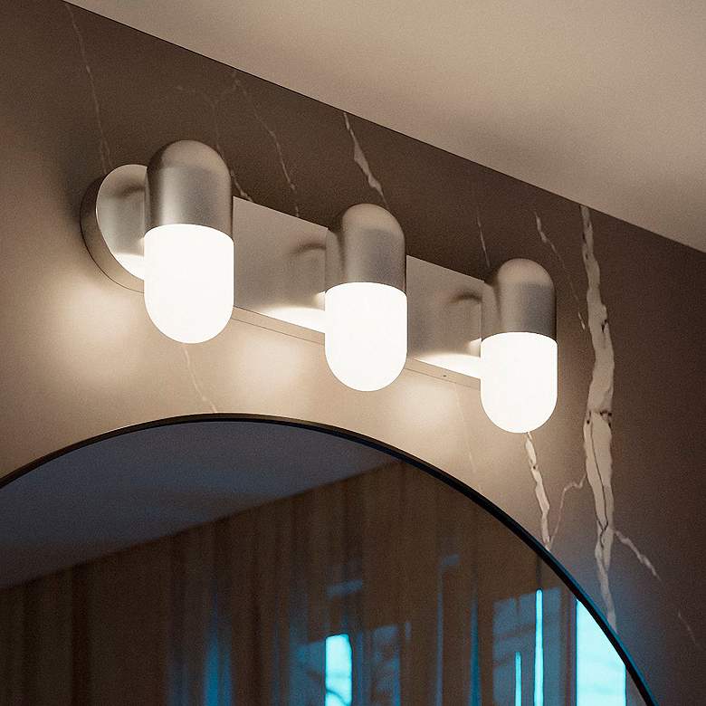 Image 1 Irvine 24" Wide Satin Nickel 3-Light LED Bath Light