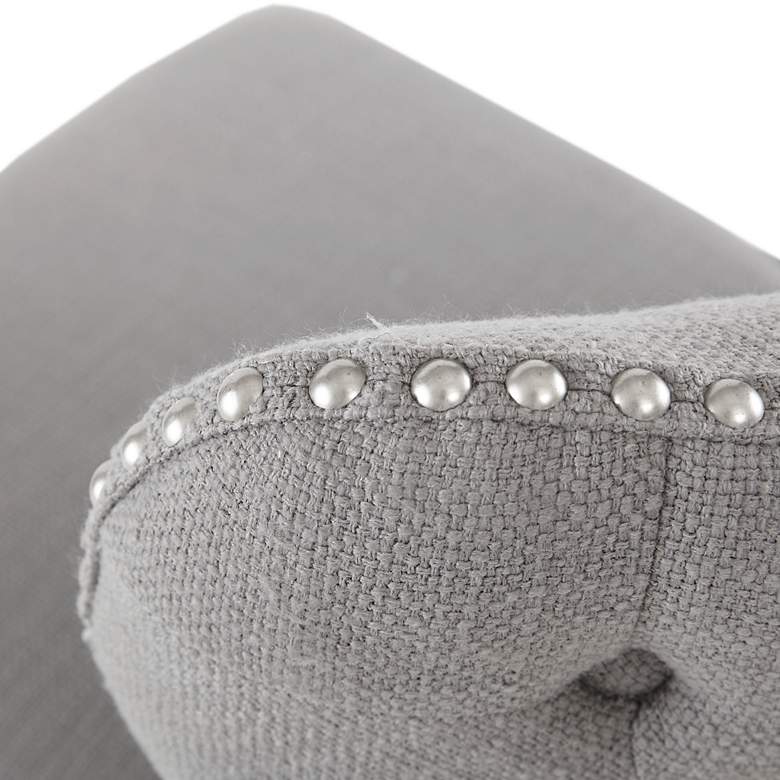 Image 3 Irvine 27" Gray Fabric Tufted Swivel Counter Stool more views