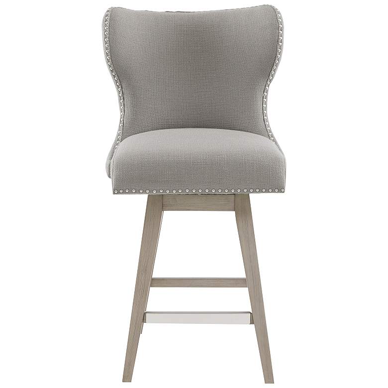 Image 6 Irvine 27 inch Gray Fabric Tufted Swivel Counter Stool more views