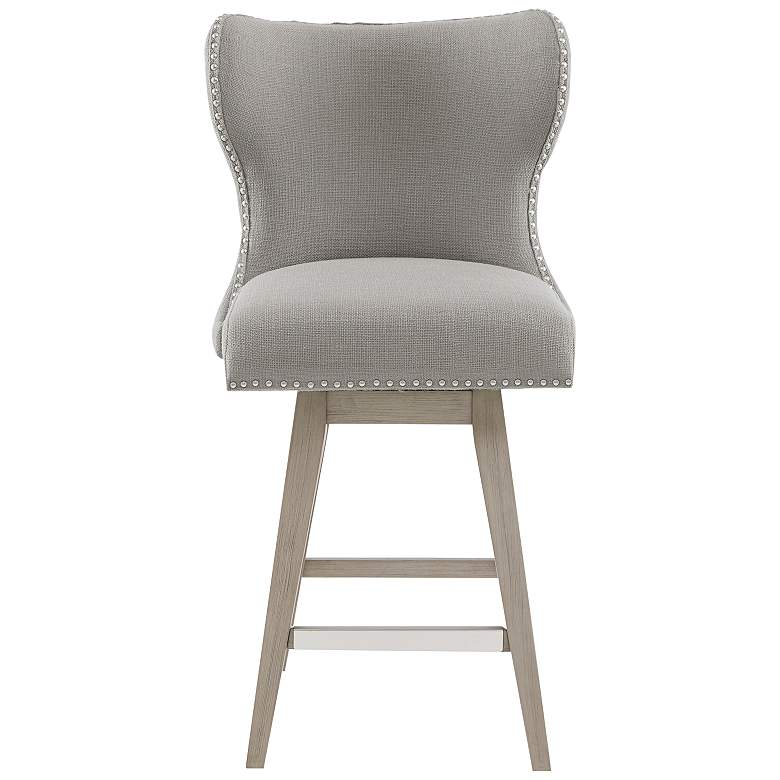 Image 6 Irvine 27" Gray Fabric Tufted Swivel Counter Stool more views
