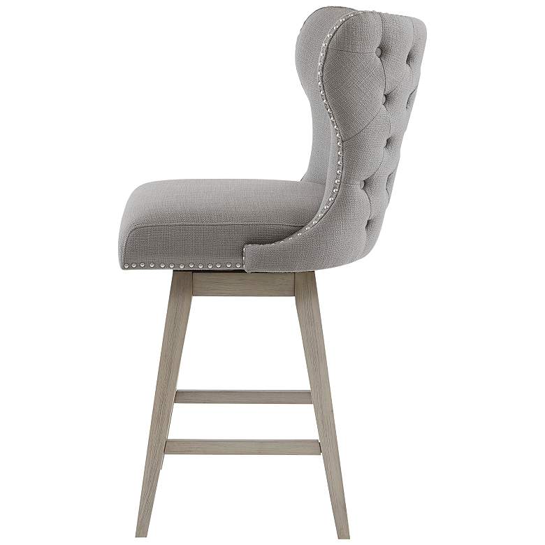 Image 7 Irvine 27 inch Gray Fabric Tufted Swivel Counter Stool more views