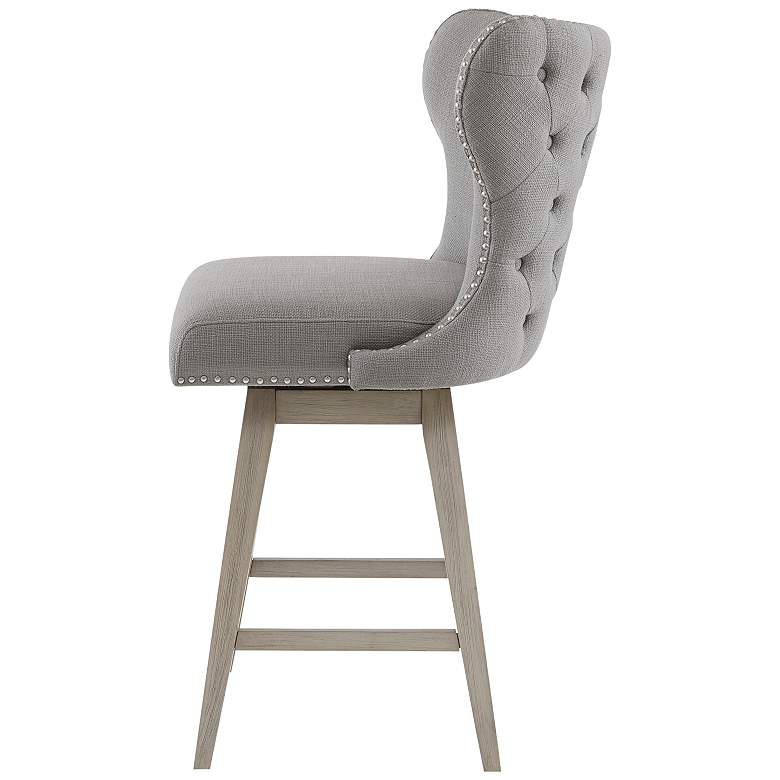 Image 7 Irvine 27" Gray Fabric Tufted Swivel Counter Stool more views