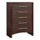 Irvine 34" Wide Walnut Wood 5-Drawer Chest