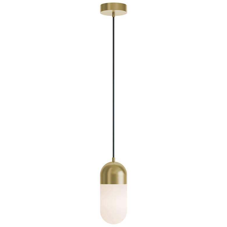 Image 1 Irvine 4.75" Light Antique Brass Aluminum LED Pendant