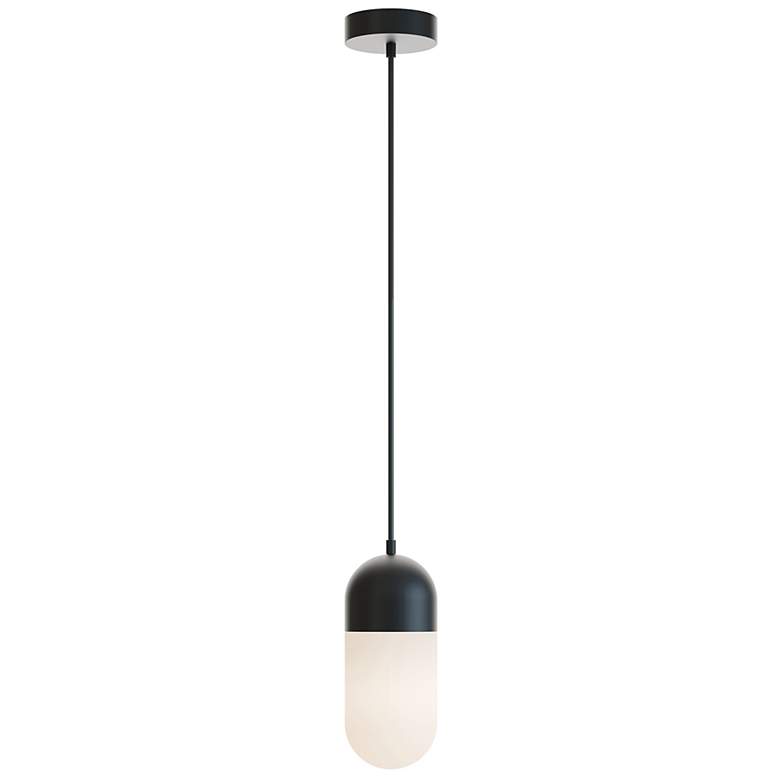 Image 1 Irvine 4.75" Wide Black Aluminum LED Pendant