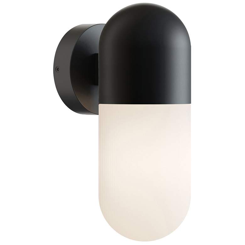 Image 1 Irvine 8" High Black Metal Outdoor LED Sconce