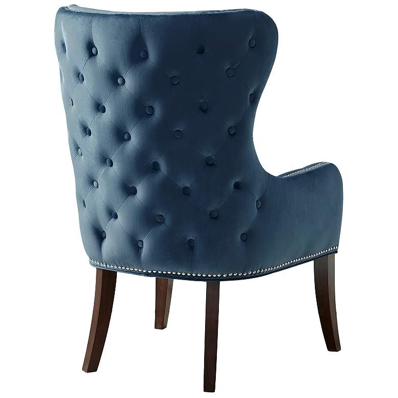 Image 3 Irvine Blue Button-Tufted Wingback Accent Chair more views