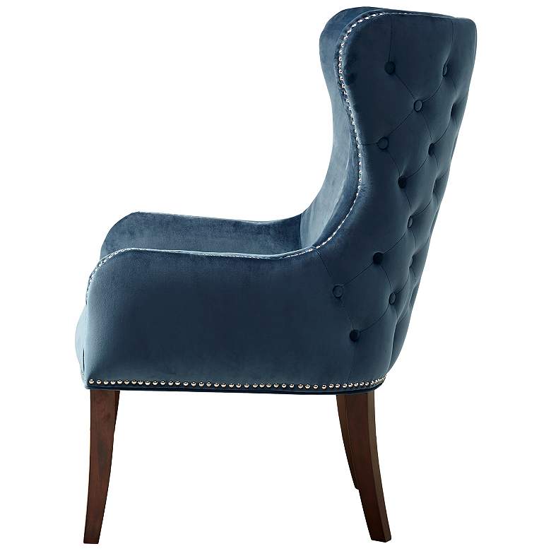 Image 5 Irvine Blue Button-Tufted Wingback Accent Chair more views