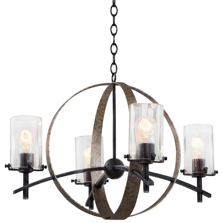 Image 2 Irvine Vintage Iron 26 1/2 inch Wide 4-Light Chandelier