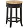 Irving 24" Espresso Wood and Rush Swivel Counter Stool