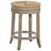 Irving 24" Weathered Gray Wood and Rush Swivel Counter Stool
