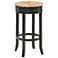 Irving 30" Espresso Wood and Rush Swivel Bar Stool