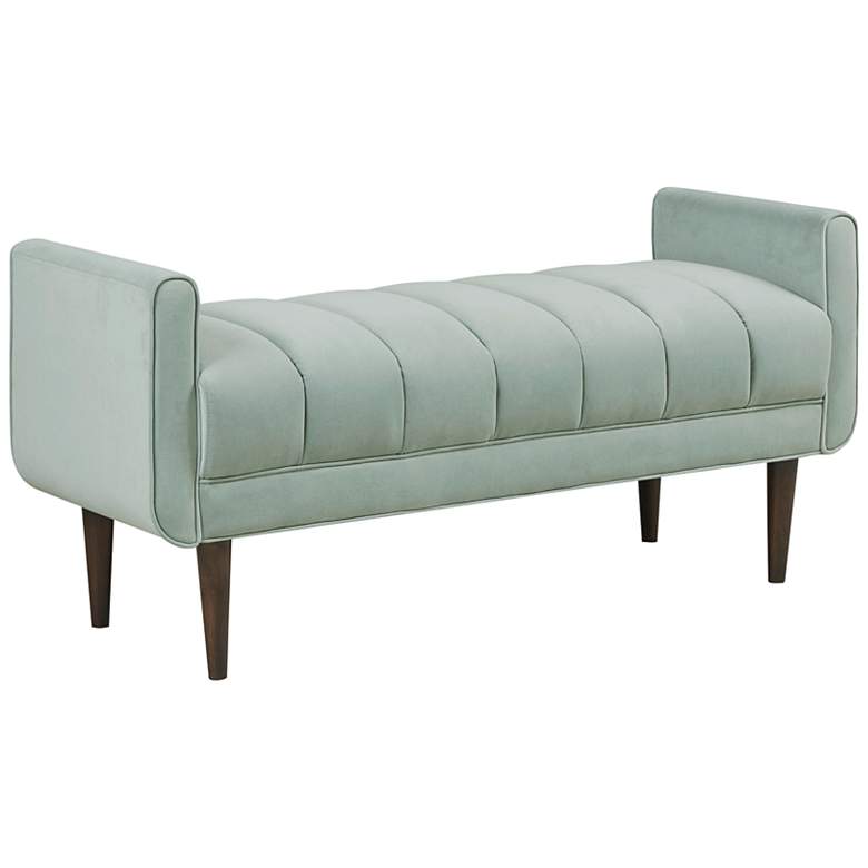 Image 2 Irvington 48 inch Wide Seafoam Tufted Fabric Accent Bench