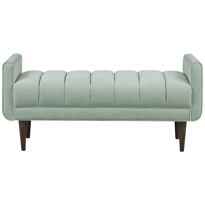 Image 4 Irvington 48" Wide Seafoam Tufted Fabric Accent Bench more views