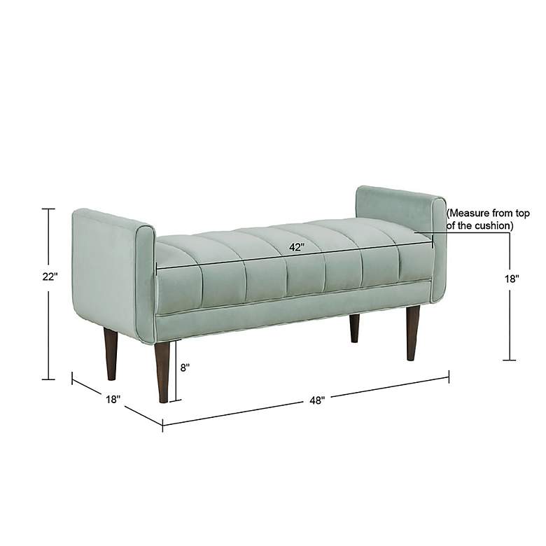 Image 6 Irvington 48" Wide Seafoam Tufted Fabric Accent Bench more views
