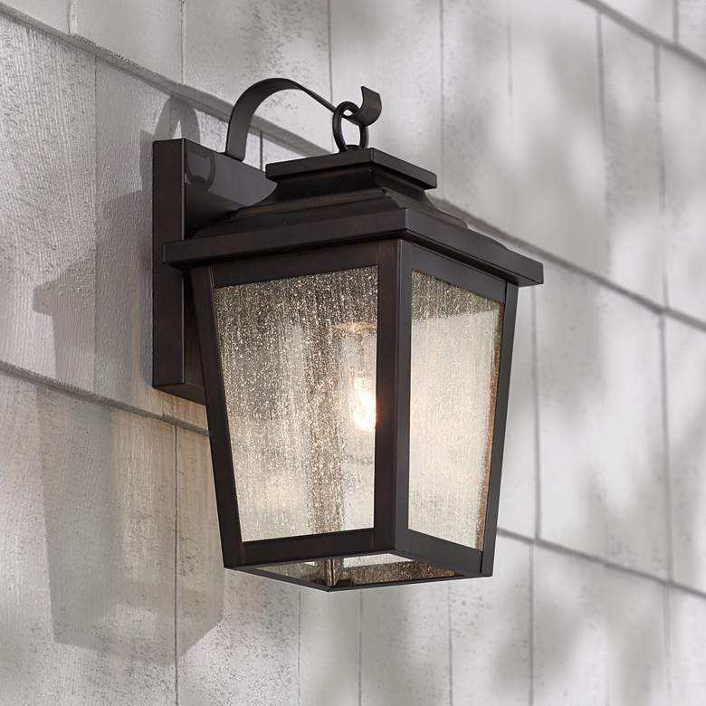 Image 1 Irvington Manor 12" High Bronze Outdoor Wall Light