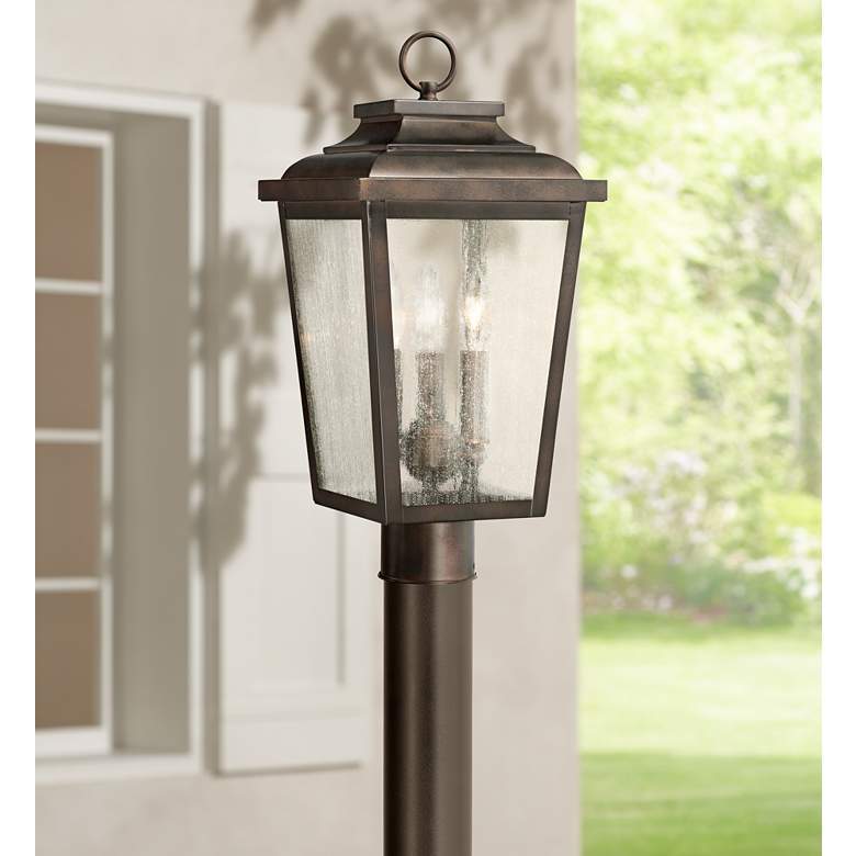 Image 1 Irvington Manor 18 inch High Bronze Outdoor Post Mount Light