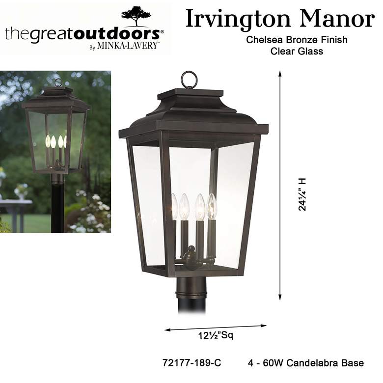 Image 5 Irvington Manor 24 1/4"H Chelesa Bronze Outdoor Post Light more views