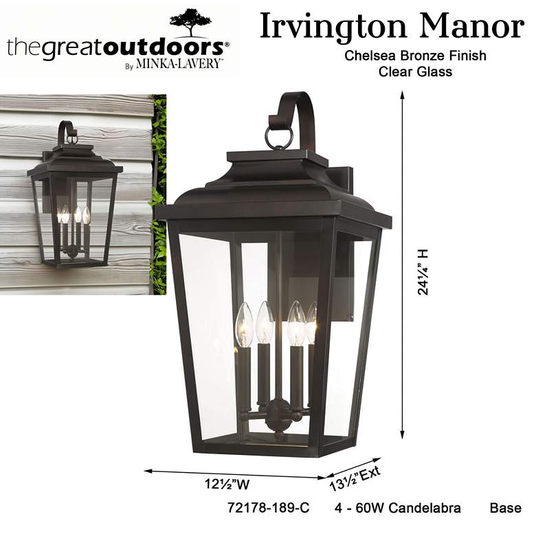 Image 6 Irvington Manor 24 1/4"H Chelesa Bronze Outdoor Wall Light more views