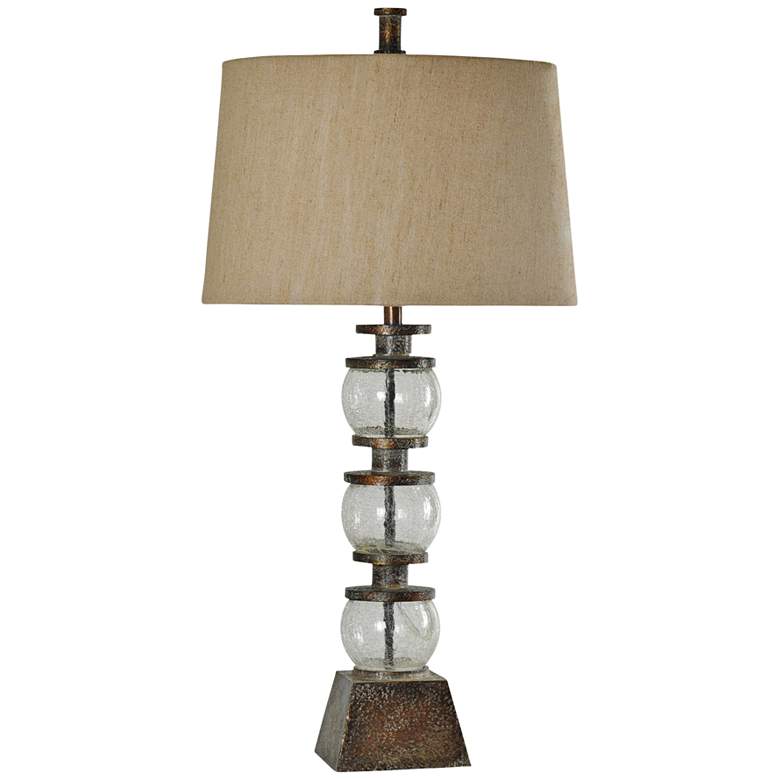Image 1 Irwinton Berkshire Clear Crackle Glass Table Lamp