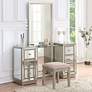 Isa 60" Wide Console and Stool Set with Dressing Mirror
