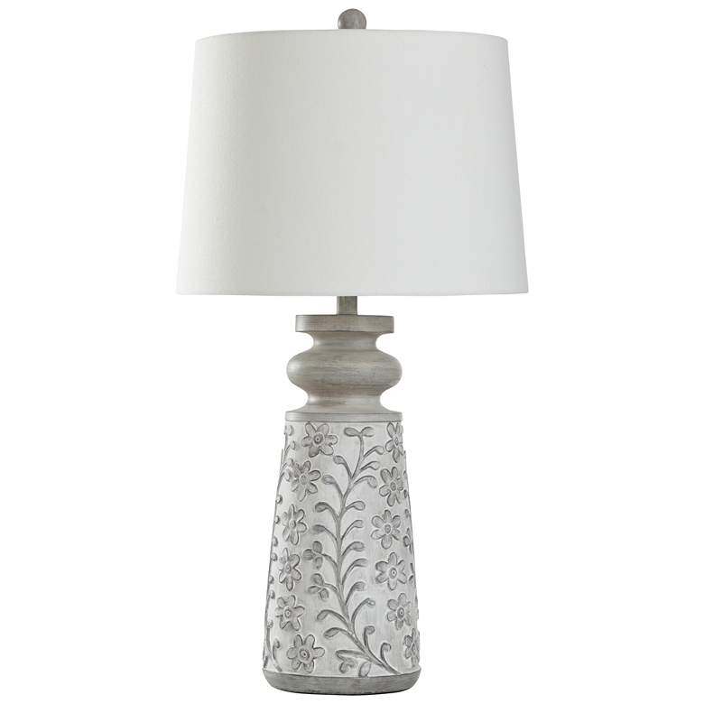 Image 1 Isaac 32" High Greyson And Rubbed White Table Lamp w/ Off-White Shade
