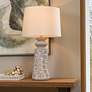 1_Isaac 32" High Greyson And Rubbed White Table Lamp w/ Off-White Shade