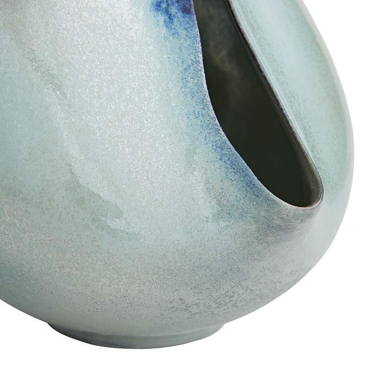 Image 4 Isaac Blue Waterfall Reactive Finish Modern Porcelain Vases Set of 2 more views