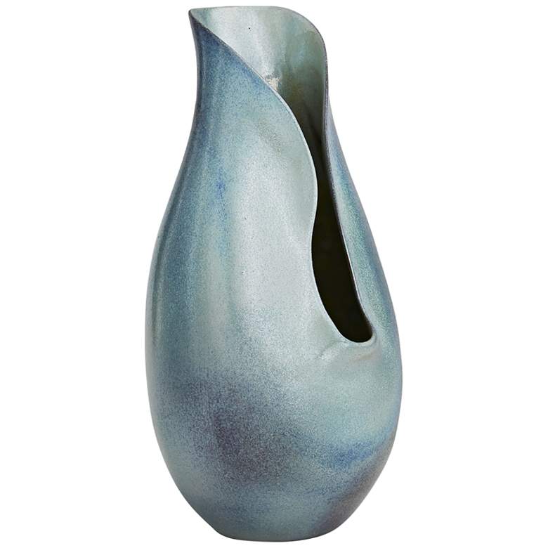 Image 6 Isaac Blue Waterfall Reactive Finish Modern Porcelain Vases Set of 2 more views