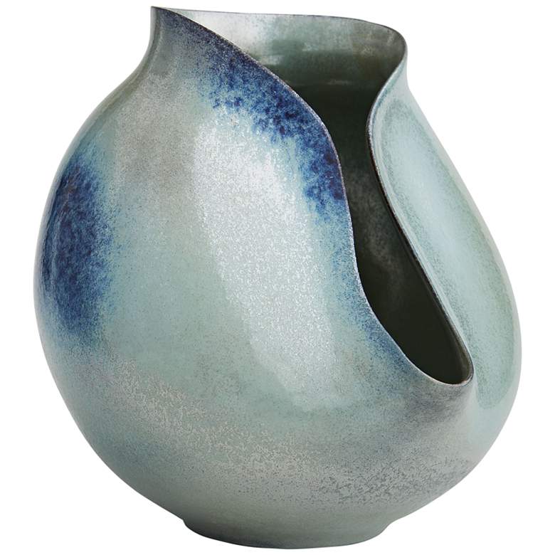Image 7 Isaac Blue Waterfall Reactive Finish Modern Porcelain Vases Set of 2 more views