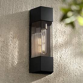 Image1 of Isabel 16" High Black Outdoor Wall Light