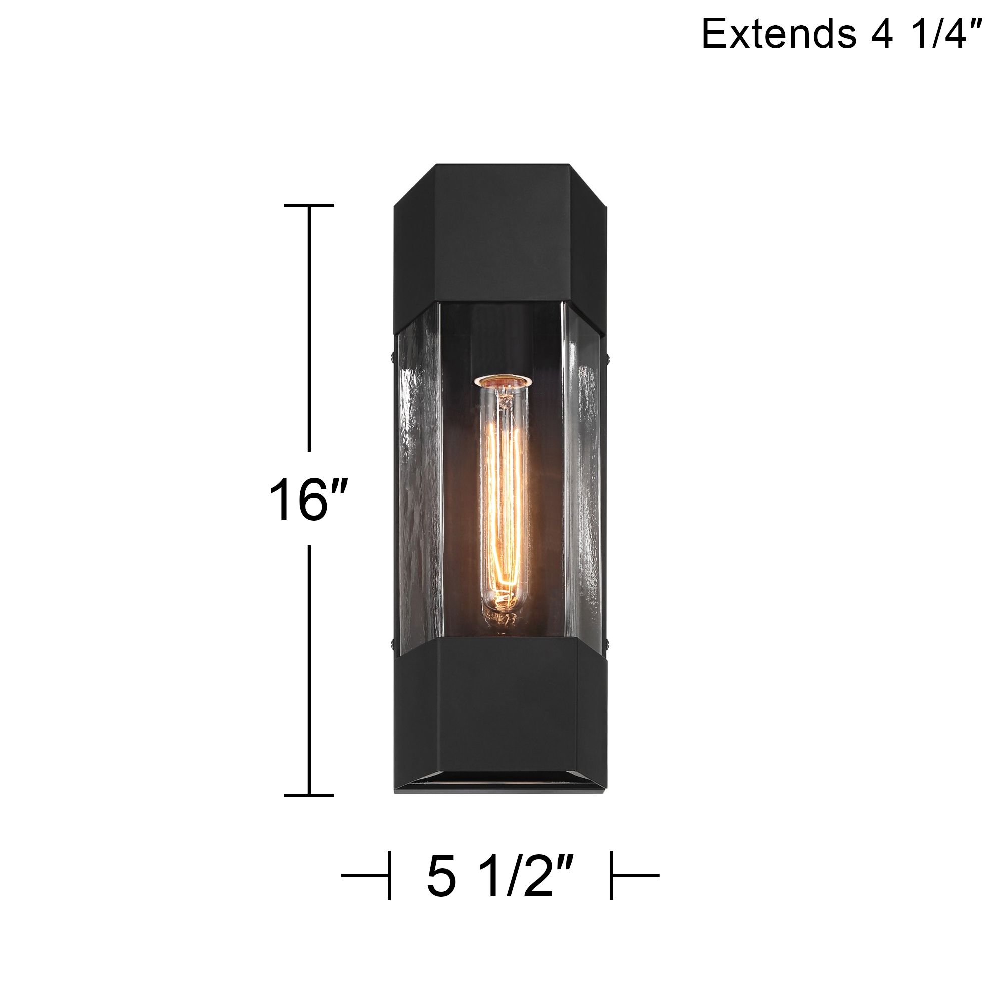 Isabel 16" High Black Outdoor Wall Light