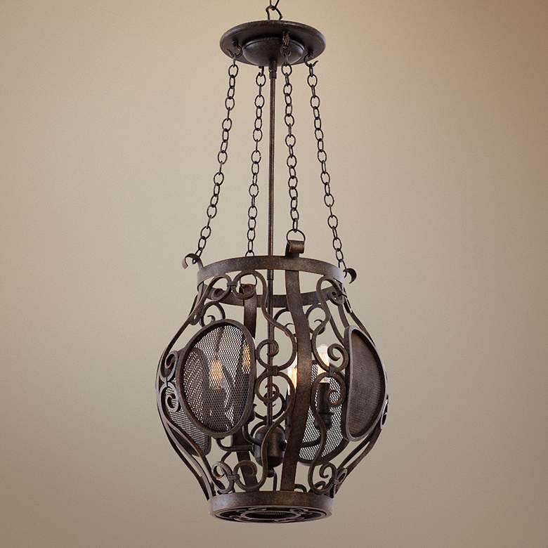 Image 1 Isabel Oxidized Copper 14 1/2" Wide 4-Light Lantern Pendant
