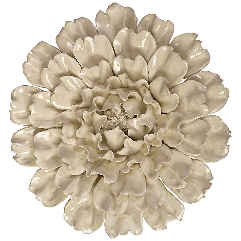 Image 1 Isabella 13 inch Round Large Ceramic Flower Wall Decor